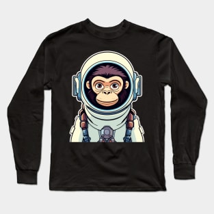 Monkey Ape Astronaut Illustration Long Sleeve T-Shirt